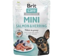 Brit Brit Care Mini Adult Salmon Herring Sterilised Lasis I śledź priekš Sterilizētiem Suņiem Małych Ras 85 G