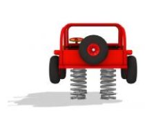 ARUNA Car spring rocker, steel & hdpe, in-ground mount