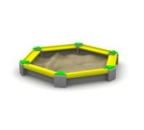 ARUNA Hexagon concrete sandbox - 348 x 319 cm, freestanding