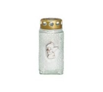 Kapu svece polar stikla ar enģeli 6 x 13 cm 18h