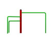 ARUNA Three-armed pull-up bar station, in-ground mount