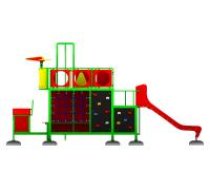 ARUNA Fire truck playground set, in-ground mount