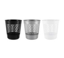 Papīrgrozs Saima plastmasas 12l melns, balts, pelēks
