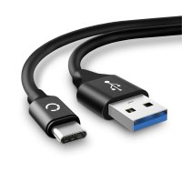 CELLONIC® USB kabelis 2 m saderīgs ar JBL Charge 4 Flip 5 Link Portable LIVE 300TWS Pulse 4 Tune Clip 4 uzlādes kabelis USB C Type C uz USB A 3.1 Gen 1 datu kabelis 3A melns PVC
