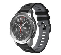 NotoCity 22 mm universāla nomaiņas siksniņa Garmin vivoactive 4/ Huawei Watch GT 2/ Huawei GT 2e/ Samsung Galaxy Watch 46mm/ Amazfit GTR 2e/ GTR2/ Quick Fit silikona pulksteņu siksniņas (melni-pelēkas)