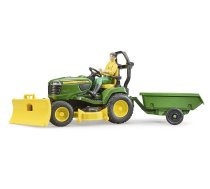 John Deere zāles traktors ar piekabi BRUDER (62104)