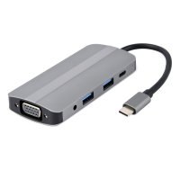 Gembird Adapter USB-C 8in1, HDMI, USB-C, PD, VGA, USB 3.1, 2.0, audio, card reader | A-CM-COMBO8-02  | 8716309124195 | KBAGEMADA0087