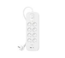 Belkin Surge Protector SurgePlus 8xFR 1xUSB-A 1xUSB-C 900J 2M | SRB003CA2M  | 745883855612 | LIPBEILIS0022