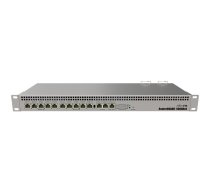 Mikrotik Wired Ethernet Router RB1100x4, 1U Rackmount, Quad core 1.4GHz CPU, 1 GB RAM, 128 MB, 13xGigabit LAN, 1xSerial console port RS232, PCB Temperature and Voltage Monitor, IP20,     RouterOS L6 MikroTik Wired Ethernet Router RB1100AHx4 No Wi-Fi 10/1 