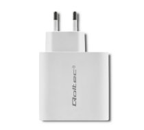 Qoltec 51715 Charger| 63W | 5-20V | 1.5-3A | USB type C PD | USB QC 3.0 | White | 51715  | 5901878517155 | LADQOCSIC0025