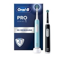 Oral-B | Electric Toothbrush, Duo pack | Pro Series 1 | Rechargeable | For adults | Number of brush heads included 2 | Number of teeth brushing modes 3 | Blue/Black | 100051364  |     8001090915016 | WLONONWCRCRIS