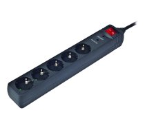 Gembird SPG5-C-5 power extension 1.5 m 5 AC outlet(s) Black | SPG5-C-5  | 8716309065412 | LIPEEELIS0013