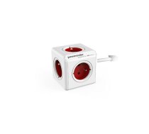 Allocacoc PowerCube Extended 1,5m 2300 Red | ALACOZA2300RED0  | 8718444081180 | PowerCube Extended 1,5M RED 