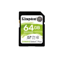 Kingston SD card 64GB Canvas Select Plus R100MB/s | SFKINSDG640CS21  | 740617297973 | SDS2/64GB
