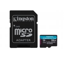 Kingston Memory card microSD 64GB Canvas Go Plus 170/70MB/s Adapter | SDCG3/64GB  | 740617301045 | PAMKINSDG0246