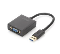 Digitus Adapter graphic USB 3.0 to VGA FHD on USB 3.0, aluminum, black | AIASSA000000025  | 4016032390725 | DA-70840