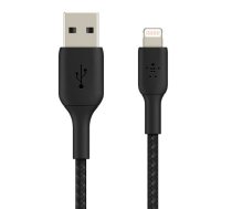 Belkin Cable Braided USB-Light ning 1m Black | AKBLKTULIGHT1MB  | 745883788729 | CAA002bt1MBK