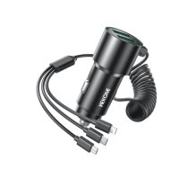 WEKOME Car charger with built-in cable 3in1 | ASWEKLUWPC44BLK  | 6941027643983 | WK-WP-C44_BLACK