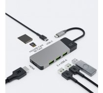 Green Cell Hub adapter USB-C Connect 3xUSB 3.1 HDMI 4K 60Hz USB-C PD 85W | NUGCEUS7P000000  | 5904326372801 | HUBGC01