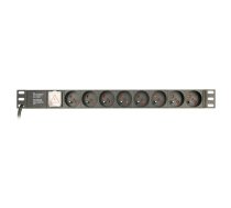 Gembird Listwa zasilająca rack (PDU), 8 gniazd FR, 1U, 10A, wtyk C14 3m | EG-PDU-014-FC14  | 8716309116794 | LIPGEMRAK0007