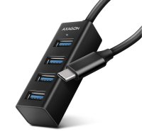 AXAGON MINI hub HUE-M1C 4x USB3.2 Gen 1, metal, 20cm USB-C cable | NUAXNUS4PHUEM1C  | 8595247905635 | HUE-M1C