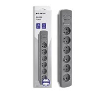 Qoltec Power strip 6 sockets, 1.8m, Grey | ALQOLZB00050277  | 5901878502779 | 50277