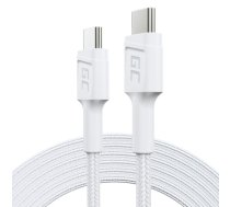 Green Cell PowerStream USB-C to USB-C cable 2m, PD 60W, QC 3.0, white | AKGCETUKABGC29W  | 5904326373440 | KABGC29W