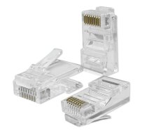 Qoltec RJ45 through connector plug,CAT5e,UTP,100pcs | AKQOLKSAW054542  | 5901878545424 | 54542