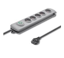 Qoltec Surge protector 5 sockets 1.8m gray | ALQOLPB00050270  | 5901878502700 | 50270