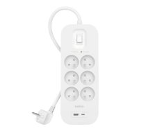 Belkin Surge Protector SurgePlus 6xFR 1xUSB-A 1xUSB-C 650J 2M | ALBLKPF00000010  | 745883855575 | SRB002ca2M