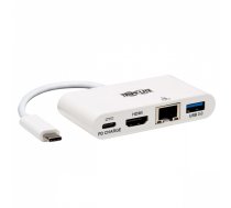Eaton USB-C Multiport Adapter - 4K HDMI, USB-A Port, GbE, 60W PD Charging, HDCP, White U444-06N-H4GU-C | CKEATZS00000010  | 037332193964 | U444-06N-H4GU-C