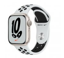 Apple Watch Nike Series 7 GPS, 45mm Starlight Aluminium Case with Pure Platinum/Black Nike Sport Band - Regular | MKNA3WB/A  | 194252596029