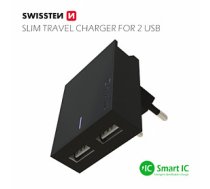Swissten Premium Tīkla Lādētājs USB 3А / 15W Melns Perifērija