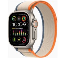 Apple Watch Ultra 2 GPS + Cellular, 49mm Titanium Case with Orange/Beige Trail Loop - S/M Apple