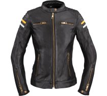 W-TEC Stripe Lady Sieviešu ādas motocikla jaka - Black