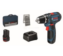 Bosch bezvadu urbis GSR 12V-15 + somiņa + uzgaļu komplekts
