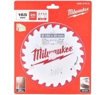 Milwaukee zāģa disks kokam 165 x 20 x 1,6 mm 24 zobi