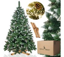 Springos CT0192 Mākslīgā Ziemassvētku eglīte 240 cm Premium Royal Trees, sniegota dimanta priede ar čiekuriem