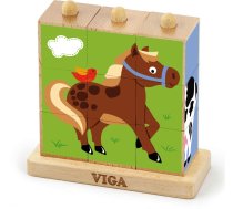 Viga Stacking Cube Puzzle - Farm Animals 50833