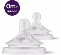 PHILIPS AVENT Natural Response barošanas pudeļu silikona knupīši, 0M+ (2 gab) SCY962/02