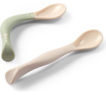 BabyOno plastmasas karotes zīdaiņiem, 2 gab., bēša/zaļa (1066/07)