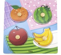 Viga Drewniane Puzzle z Pinezkami Owoce