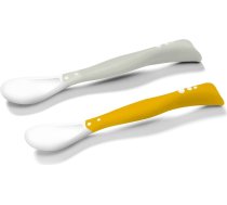 Babyono plastic spoons for babies 2 pcs. grey-yellow, 1066/05