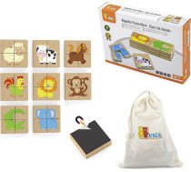 Viga Drewniane Puzzle Magnetyczne Zwierzęta Układanka Certyfikat FSC