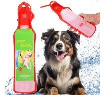 Springos Suņu un kaķu ūdens pudele ar dzirdināšanas trauku, tūrisma Springos PA0296 500 ml sarkanais bidons