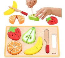 Viga koka izglītojošā Montessori puzle – griežamie augļi
