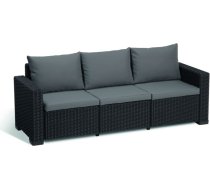 Keter Dārza dīvāns trīsvietīgs California 3 Seater Sofa pelēks