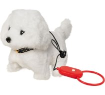 Minikid Plush toy - 85188 -  DOG walking on a LEASH- WHITE