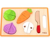 Viga koka izglītojošā Montessori puzle – griežamie dārzeņi