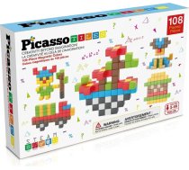 Picasso Tiles Magnētiskais konstruktors magnētiskie kubi 108 detaļas, PMC108